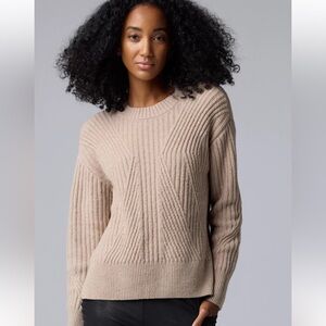 Simply Vera Wang Dusty Pink Ribbed Crewneck Sweater